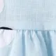 100% Cotton Baby Girl Peter Pan Collar Floral Print Tank Dress Blue