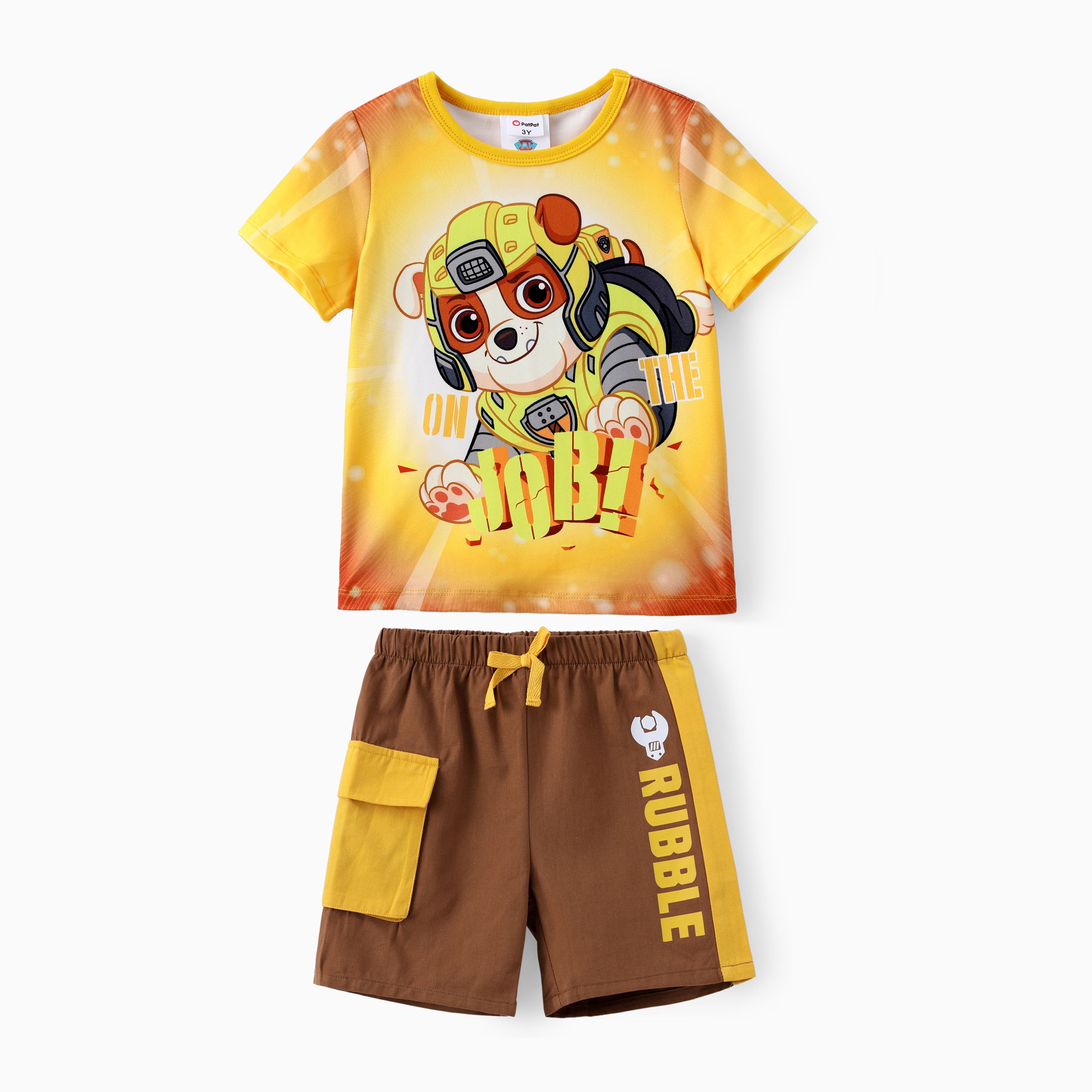 

Paw Patrol Toddler Boys 2pc Character Tie-Dye Print T-shirt with Cotton Pocketed Short Sporty Set