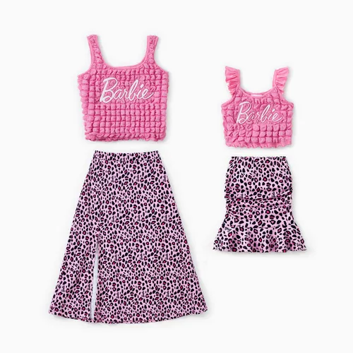 Barbie Mommy and Me Ensemble débardeur en tissu texturé brodé et jupe à imprimé léopard