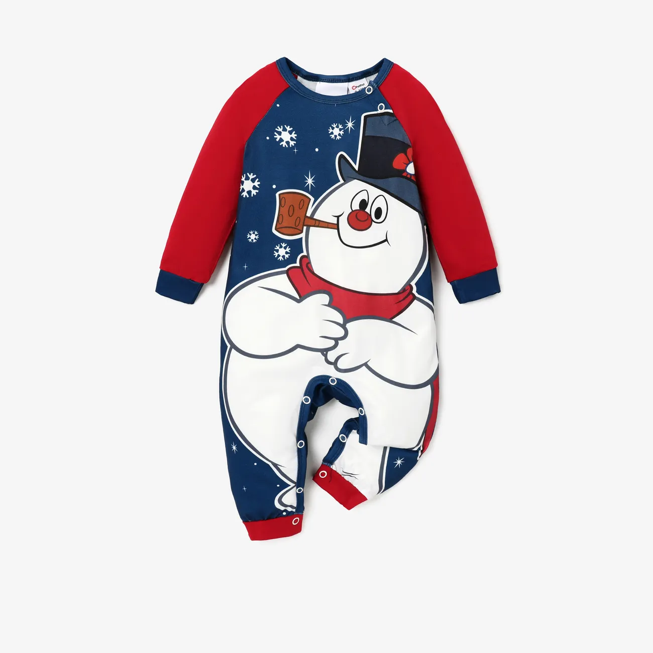 Frosty The Snowman طقم بيجامة إطلالة العائلة للجنسين كم طويل نقش الكريسماس الكريسماس متعدد الألوان big image 1