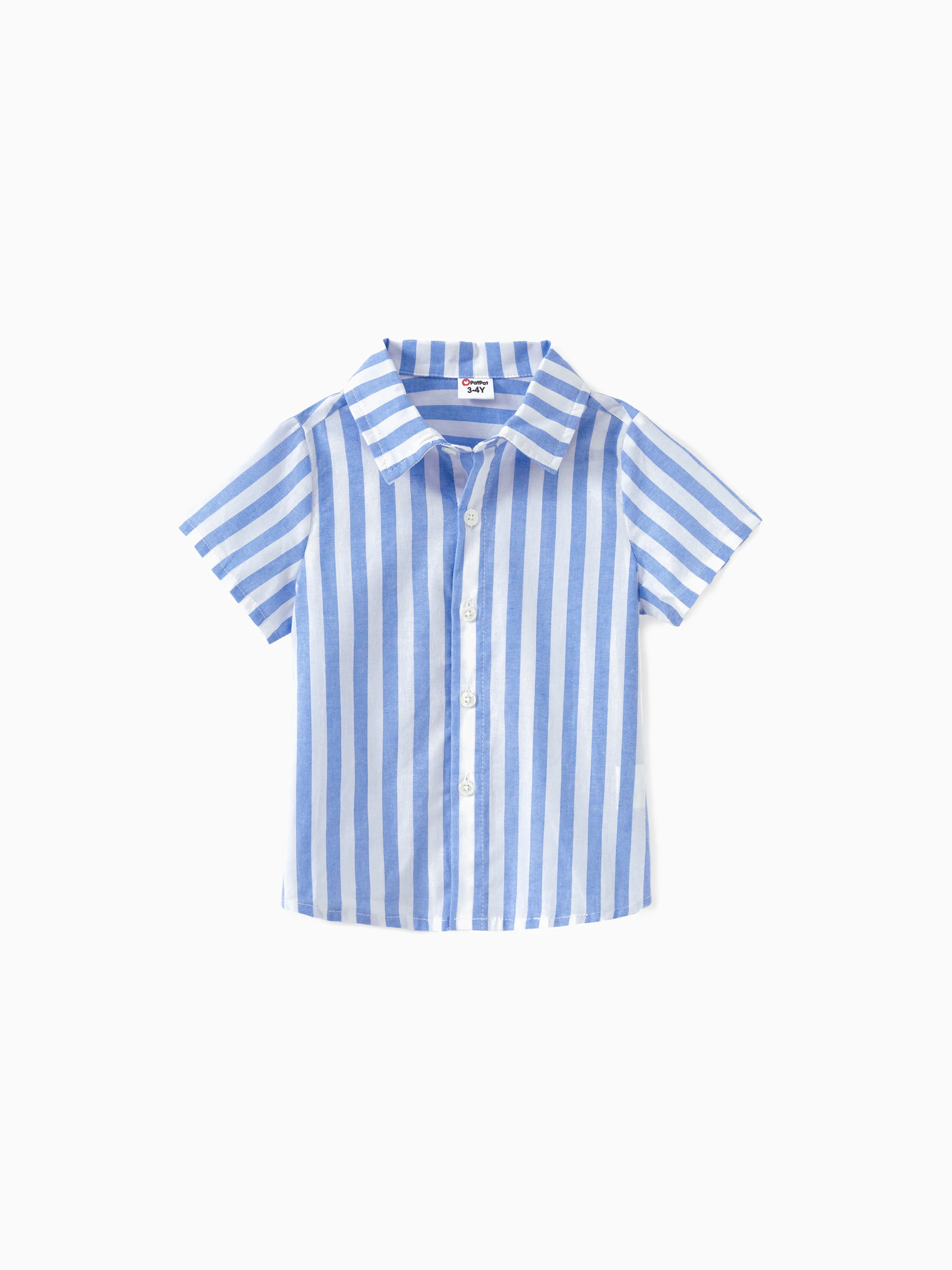 

Family Matching Sets Blue Vertical Stripe Shirt or Shirred Cross Top Off Shoulder Dress