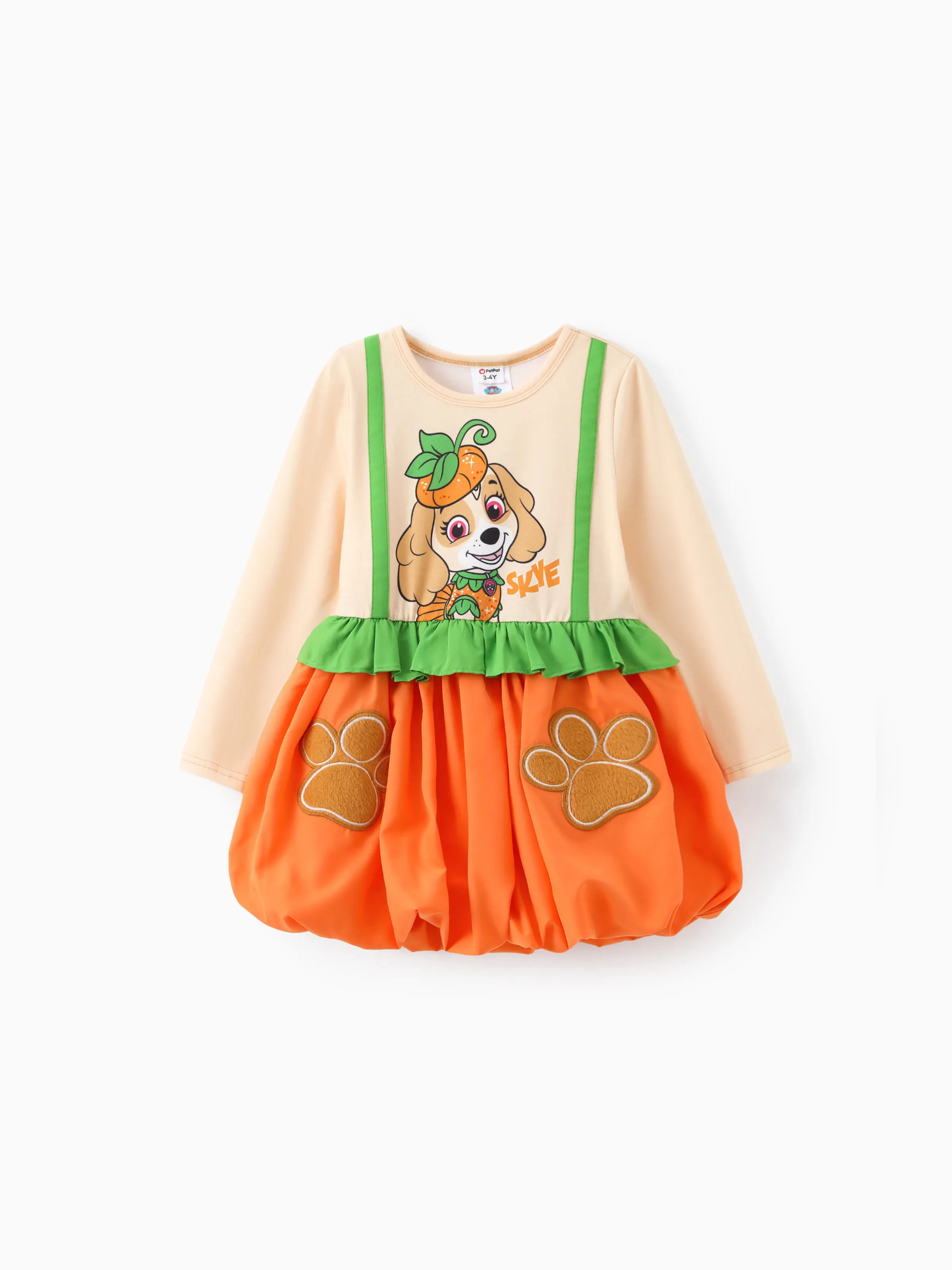 PAW Patrol Toddler Girl 1pc Skye Pumpkin-shaped Halloween Dress