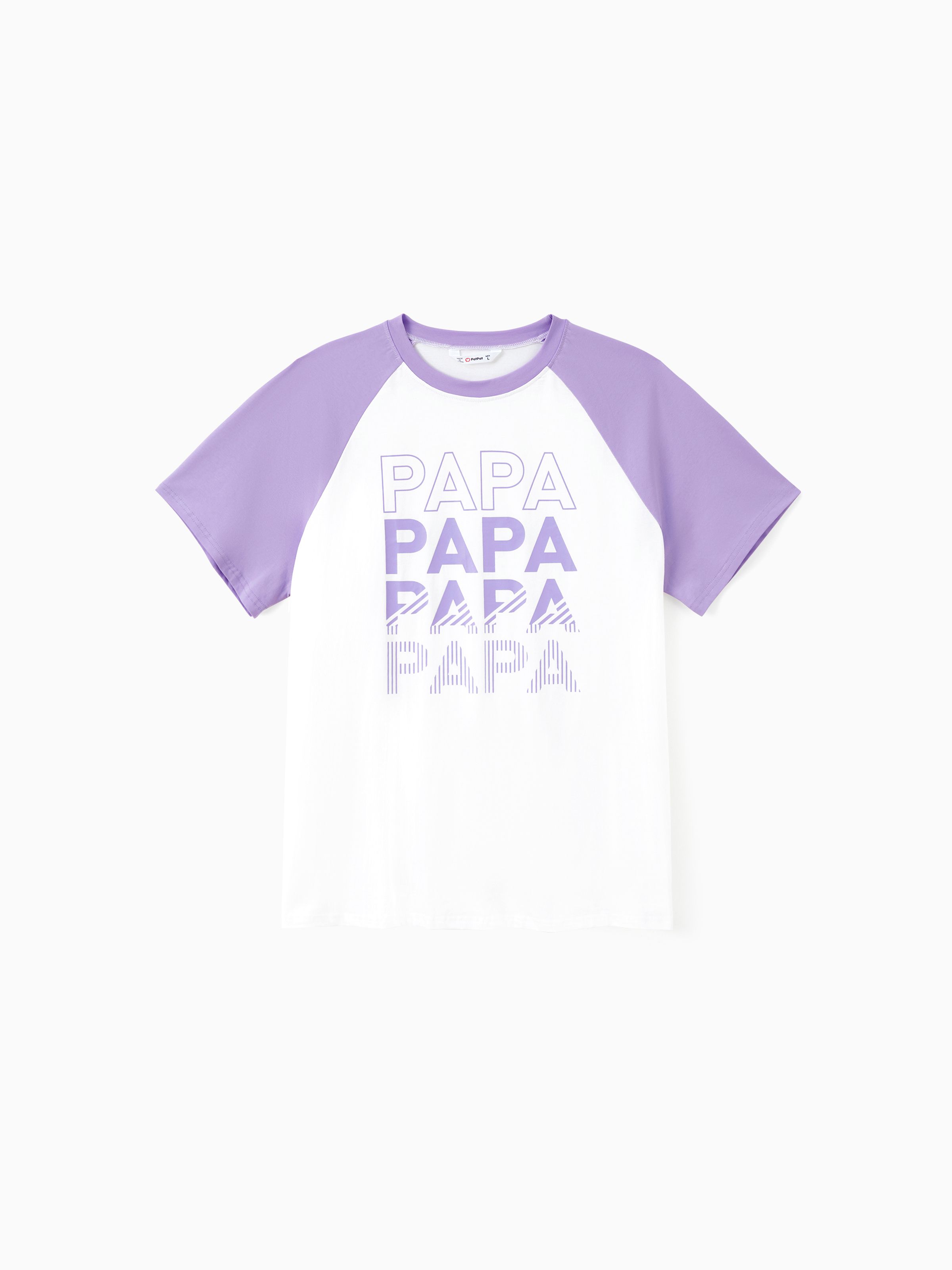 

Family Matching Sets Purple Raglan Sleeves Tee or Shirred Top Ruffle Hem Strap Dress
