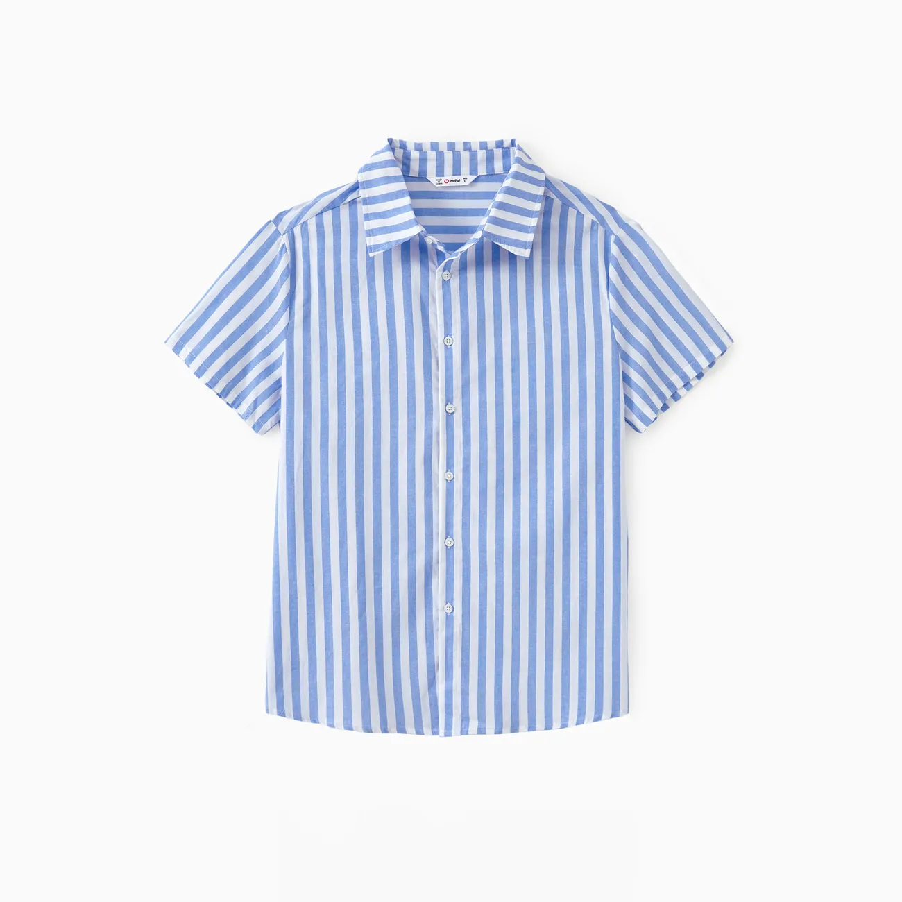 Family Matching Sets Blue Vertical Stripe Shirt or Shirred Cross Top Off Shoulder Dress