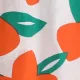 100% Cotton Baby Girl All Over Floral Print Flutter-sleeve Loose-fit Dress Orange