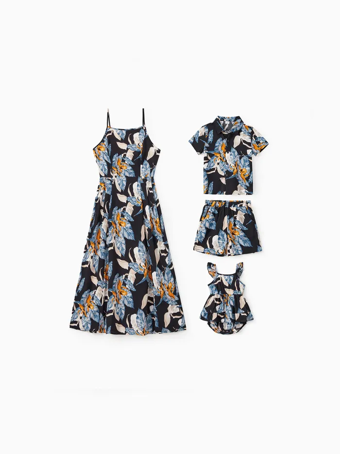 Mommy and Me Black Floral A-Line Strap Dress or Co-ord Sets