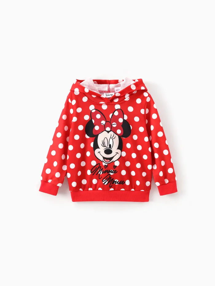 Disney Mickey and Friends Kid Girls 1件波點印花長袖連帽上衣/褲子