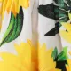 Kleinkinder Mädchen Faltenbesatz Süß Sonnenblume Kleider weiß