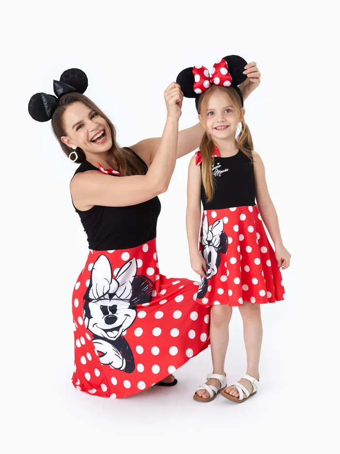 Disney Mickey and Friends Character & Polka Dots Print Naia™ Dresses for Mom and Me