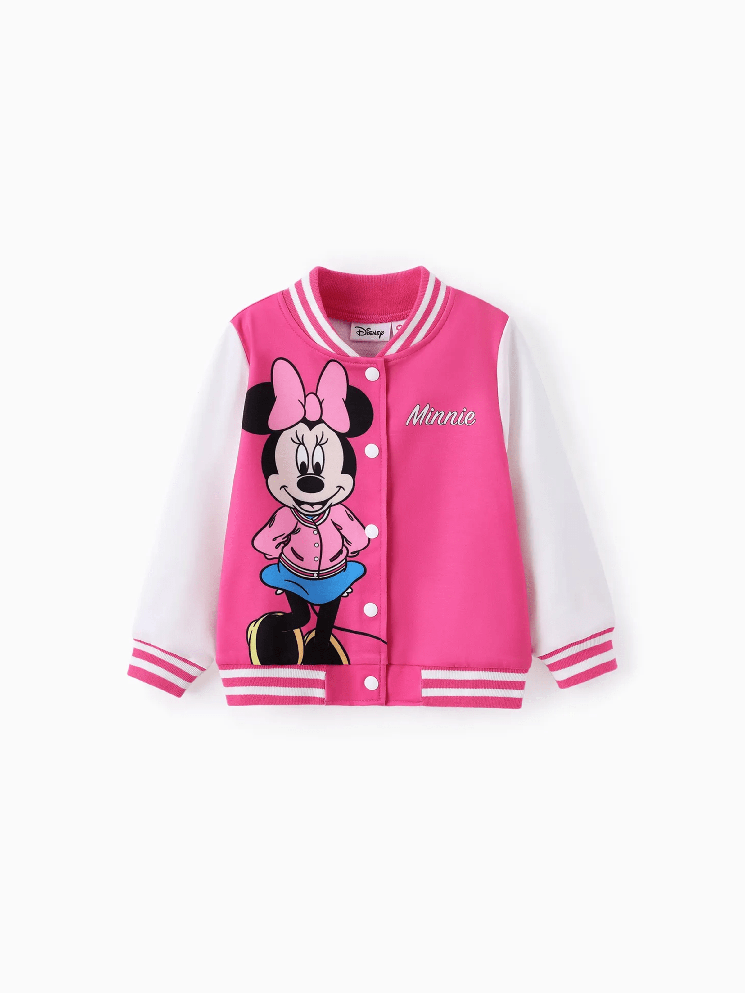 

Disney Mickey and Friends Toddler/Kids Girl Letter Print Colorblock Lightweight Bomber Jacket