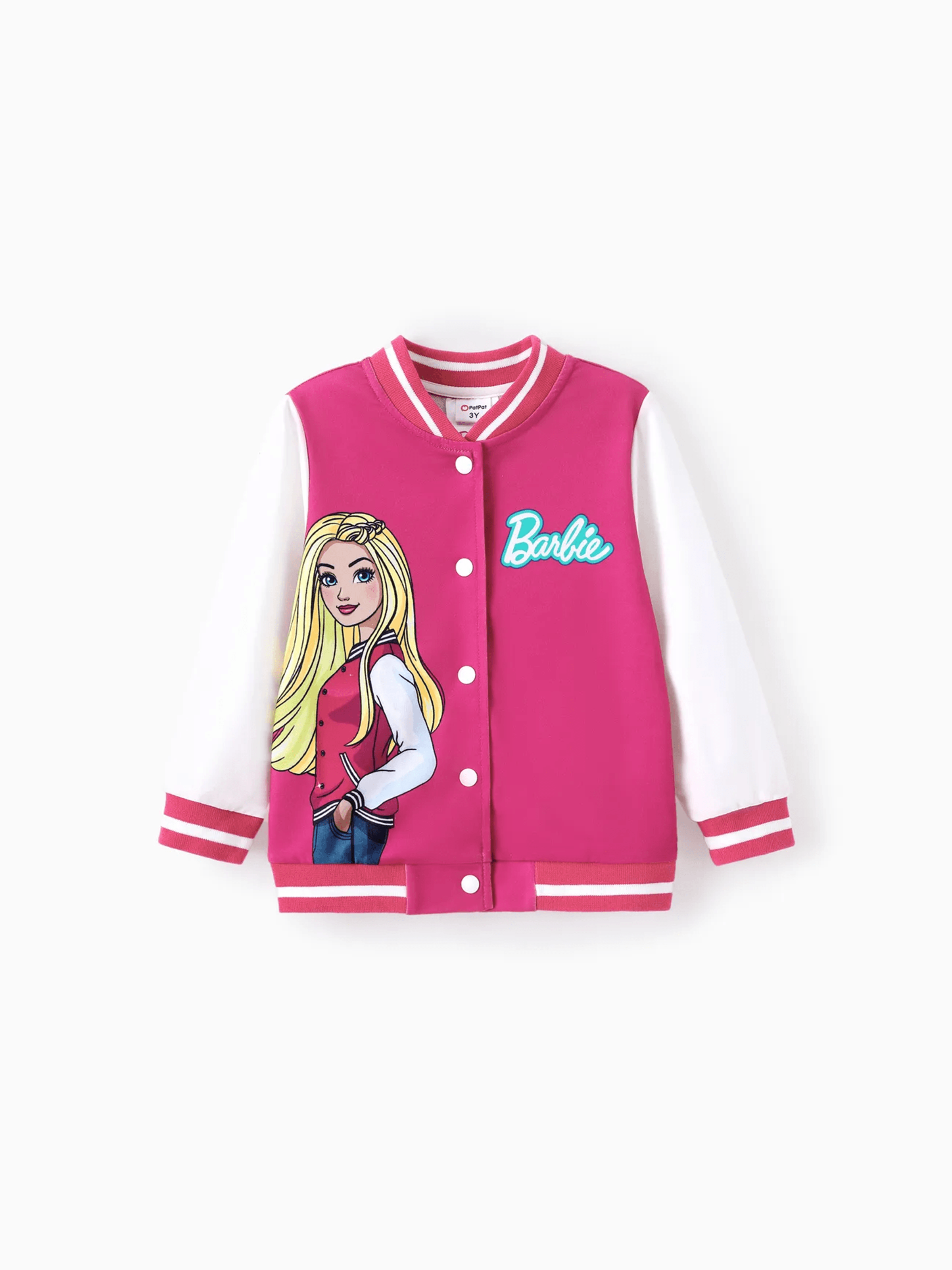 

Barbie Toddler/Kids Girls Naia™ Letter Print Colorblock Lightweight Bomber Jacket
