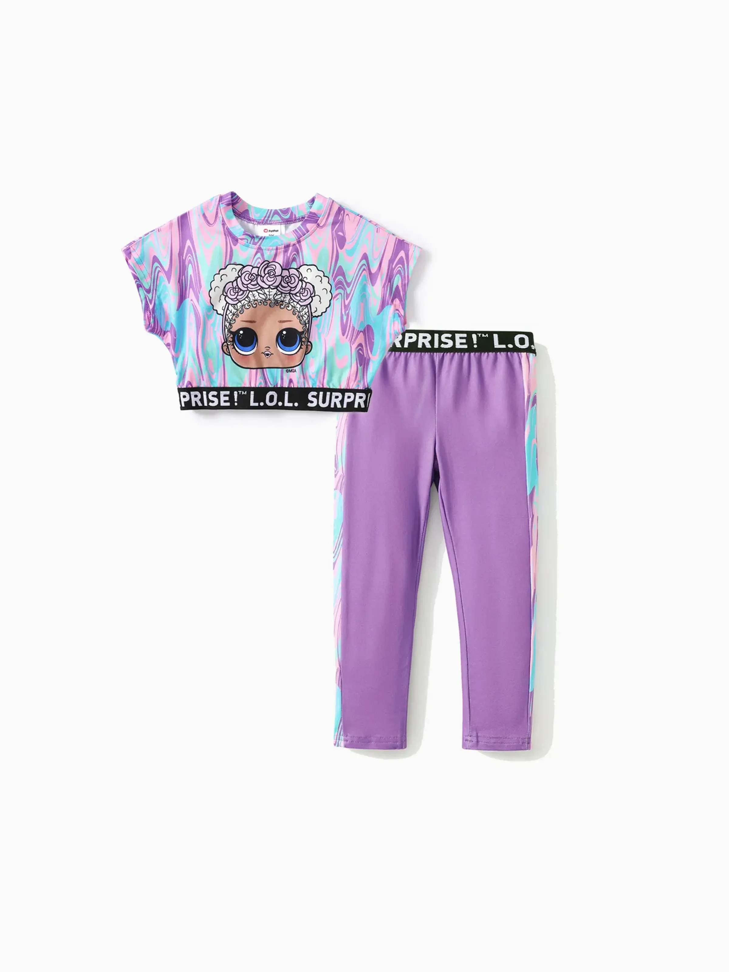 

L.O.L. SURPRISE! Toddler/Kid Girls 2pcs Magical Line Character Print Tee with Pants Sporty Set