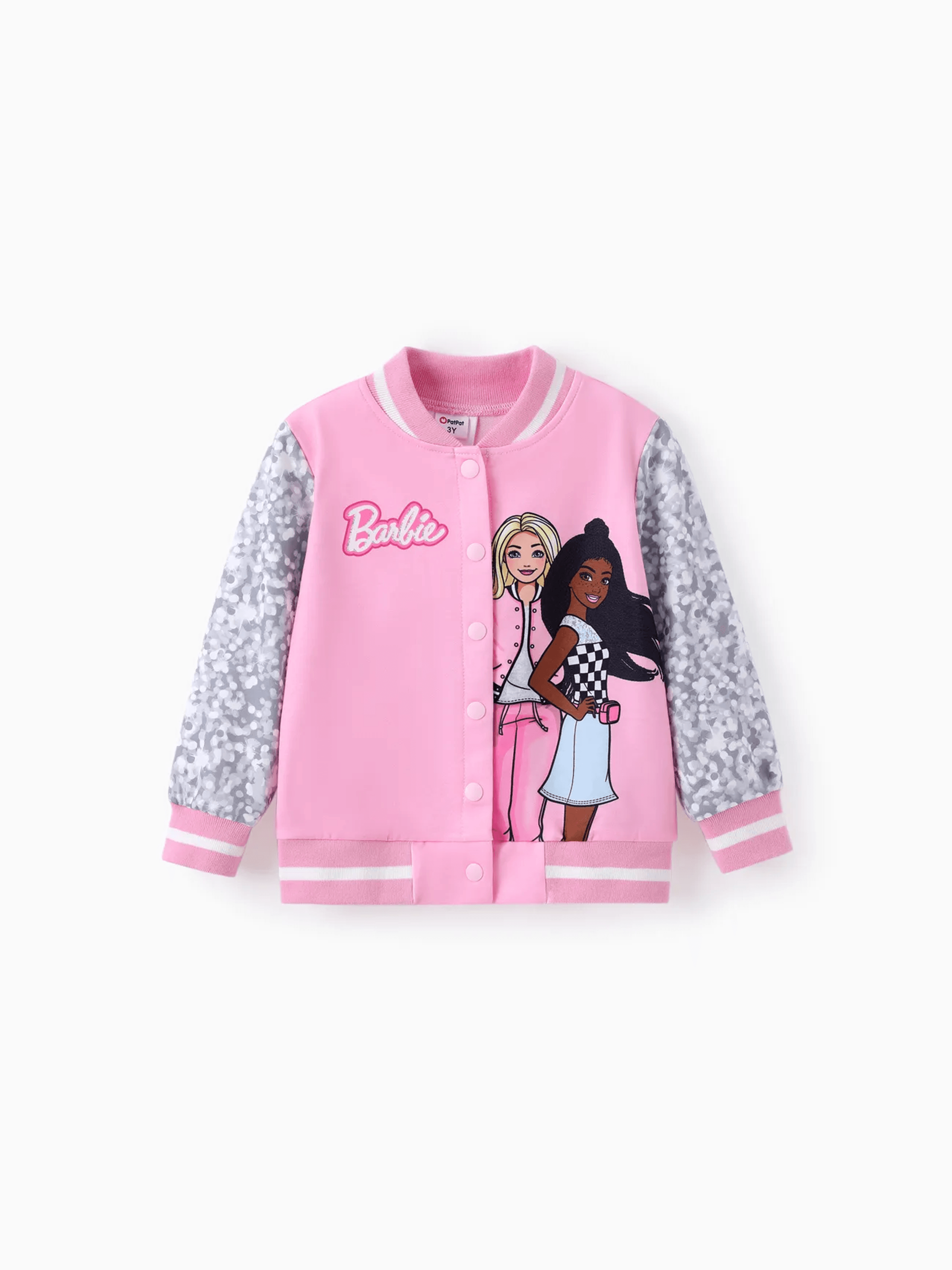 

Barbie Toddler/Kids Girls Naia™ Letter Print Colorblock Lightweight Bomber Jacket