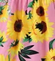 Baby Girl 100% Cotton Cotton Sunflower Print Flutter-sleeve Dress Pink