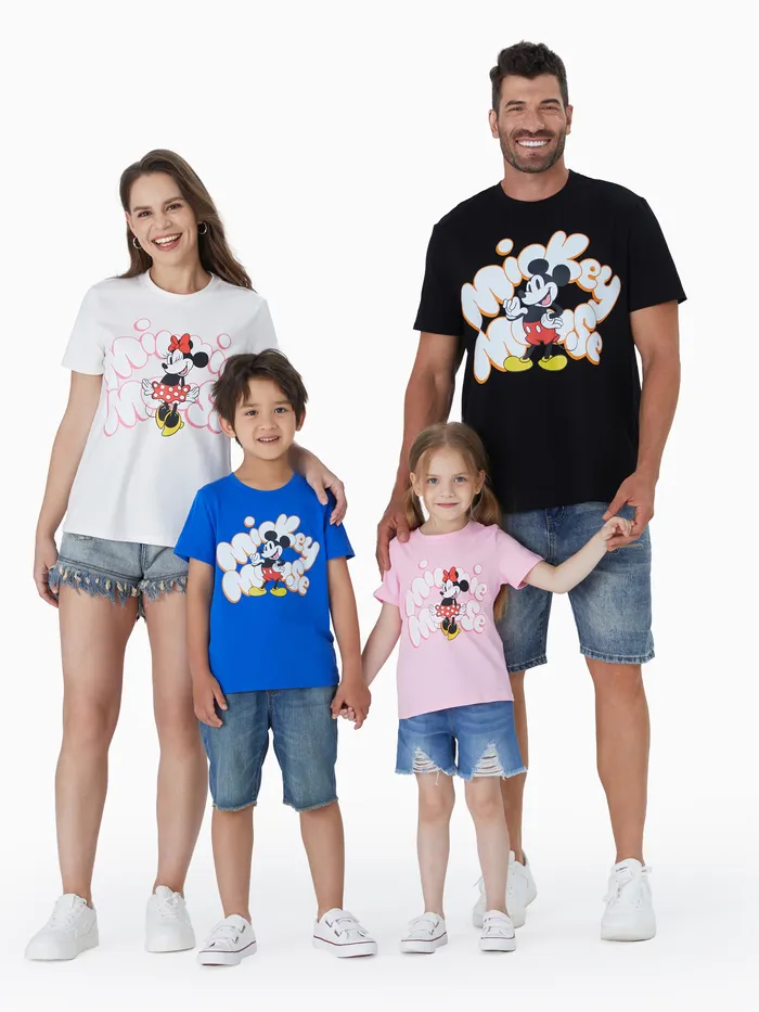 Disney Mickey and Friends Família Combinando Personagem Estampa T-shirt/Macacão