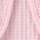 兒童女孩柔軟蝴蝶結設計華夫格開衫 粉色