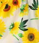 Baby Girl 100% Cotton Cotton Sunflower Print Flutter-sleeve Dress White
