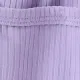 Ribbed Solid Pocket Decor Sleeveless Baby Romper Light Purple