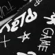 طفل صغير / طفل للجنسين عارضة رسالة الكتابة على الجدران أسود / أبيض أحذية أسود