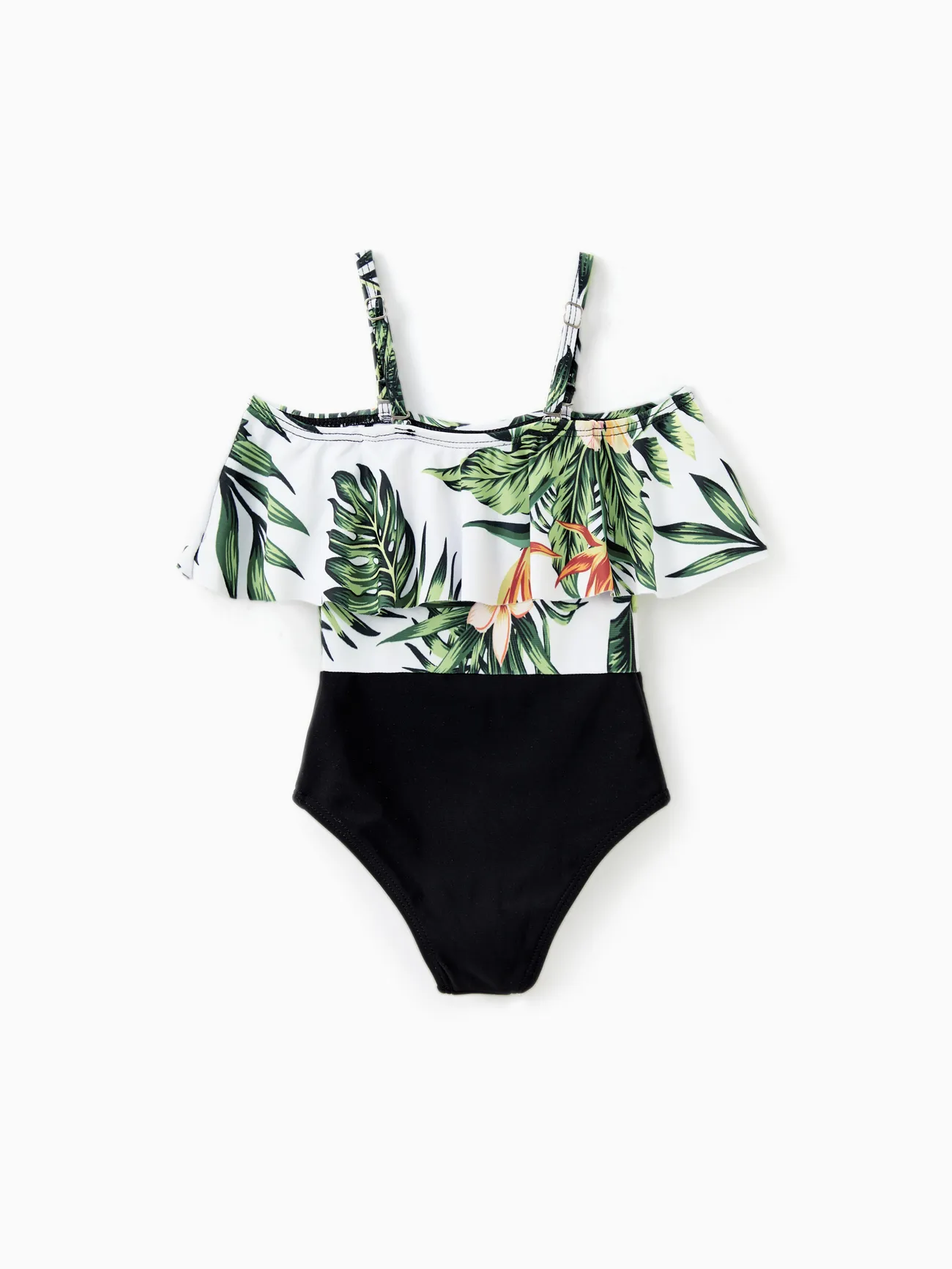 Baby Girl - One Piece Plant Printed Family Matching Swimsuit - White - image 13