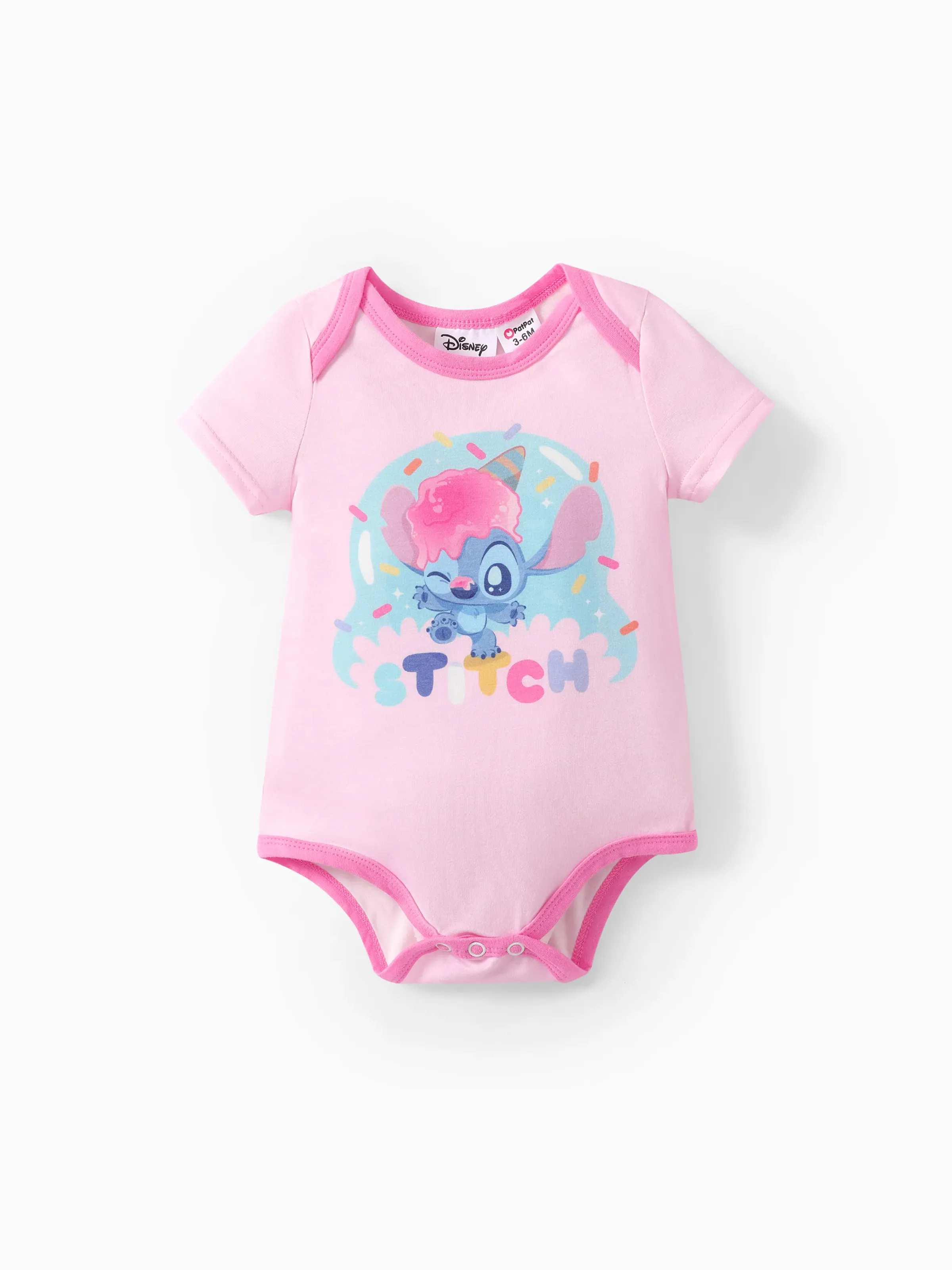 

Disney Stitch Baby Girls 1pc Naia™ Cotton Ice Cream Bubble Print Onesie