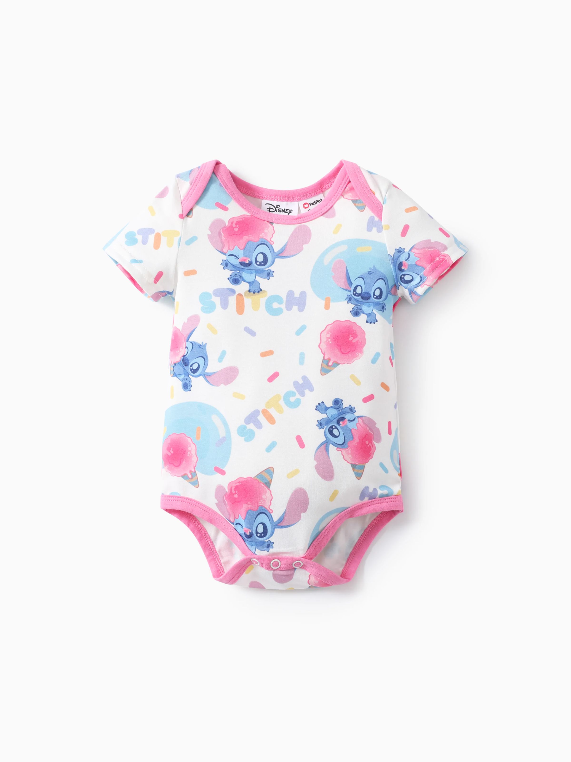 

Disney Stitch Baby Girls 1pc Naia™ Cotton Ice Cream Bubble Print Onesie