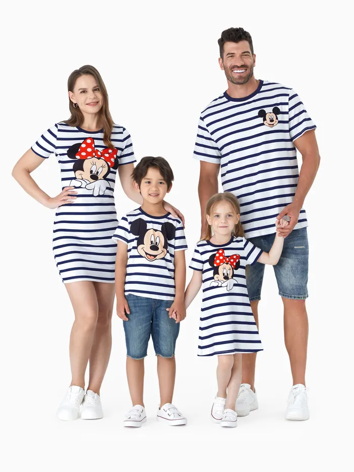 Disney Family Matching Stripe & Character Print Short-sleeve Naia™Vestidos y camisetas Sets