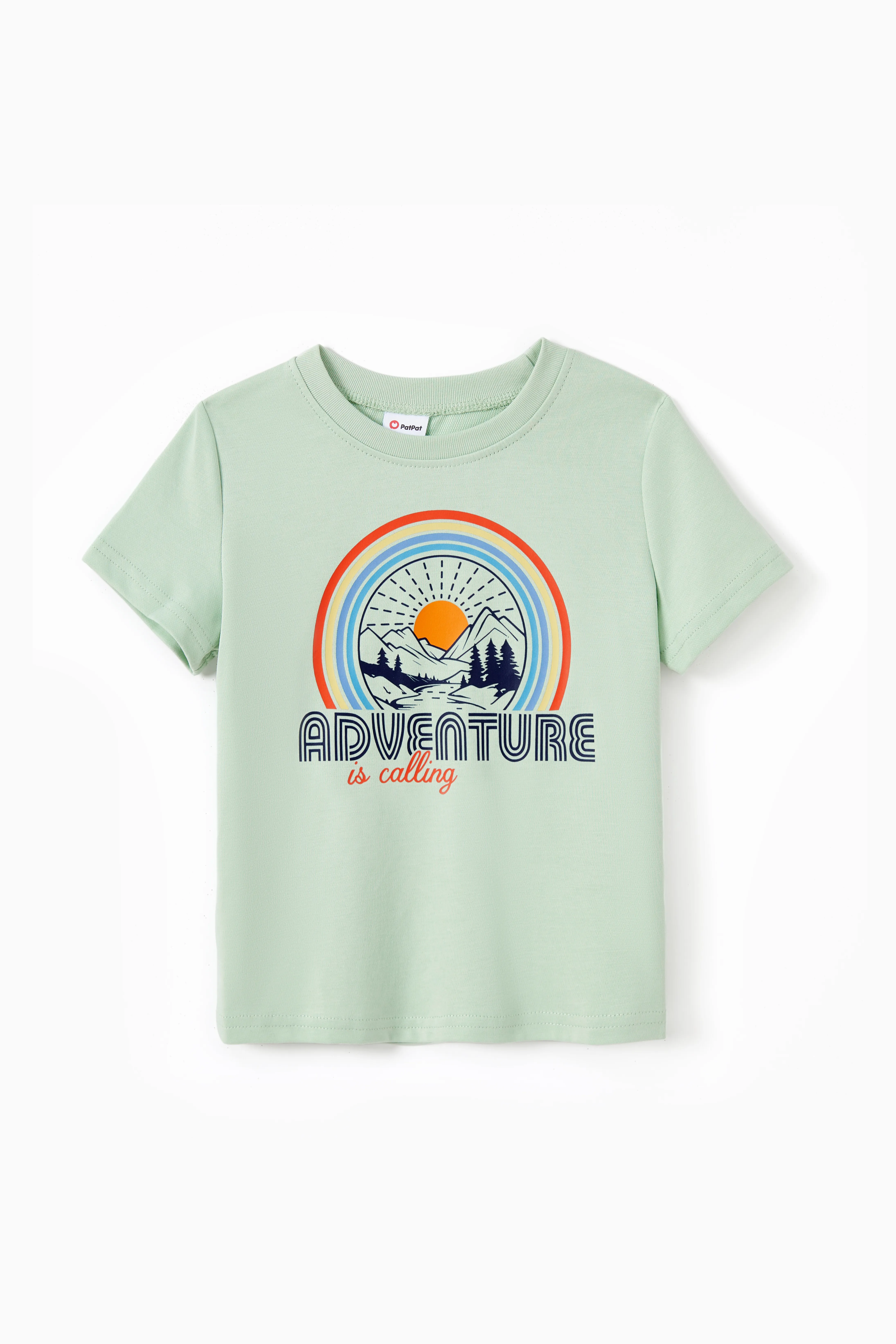 

Quick-Dry Family Matching Rainbow Pattern Slogan Printed Nature Theme Short Sleeves Graphic Tee