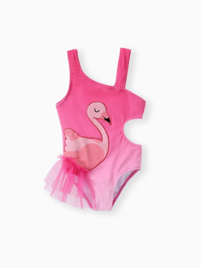 Toddler Girl Flamingo 印花泳衣