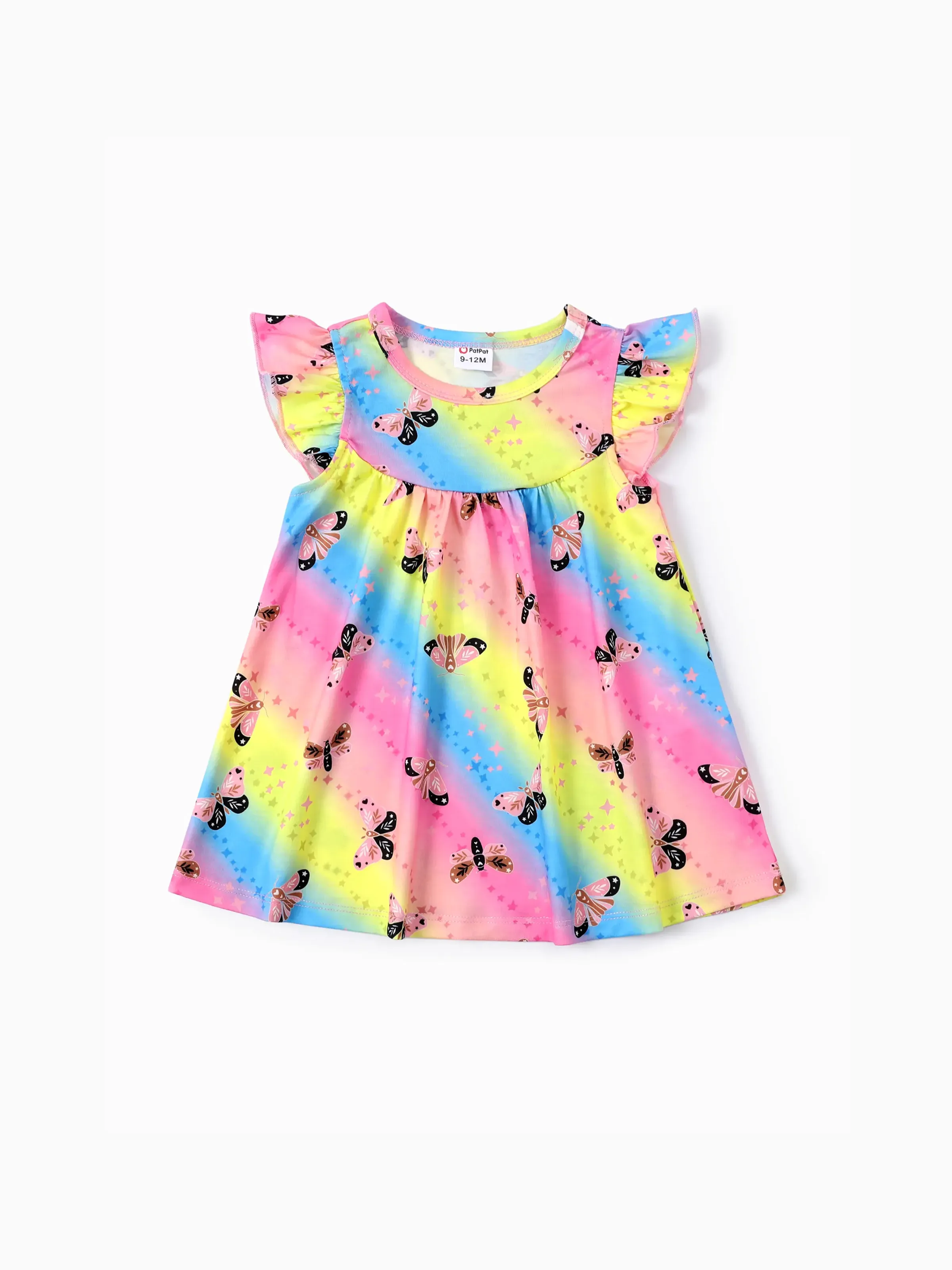 

Baby Girl Sweet Animal Pattern Flutter Sleeve Dress