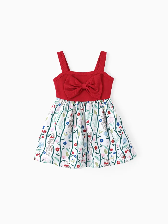 Disney Winnie the Pooh 1pc Baby/Toddler Girl Bowknot Design Plaid/Floral pattern Dress