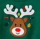 Christmas Deer Embroidered Long-sleeve Family Matching Sweatshirts Green