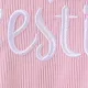 Toddler Girl Letter Embroidered Ribbed Lettuce Trim Short-sleeve Tee Pink