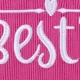 Toddler Girl Letter Embroidered Ribbed Lettuce Trim Short-sleeve Tee Hot Pink