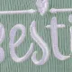 Toddler Girl Letter Embroidered Ribbed Lettuce Trim Short-sleeve Tee Dark Green