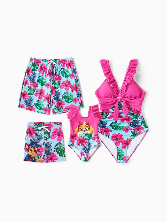 Maillot de bain assorti à imprimé de grandes fleurs de la famille PAW Patrol