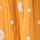 طفلة صغيرة 100٪ القطن طباعة الأزهار بذلة بلا أكمام تصميم bowknot الأصفر