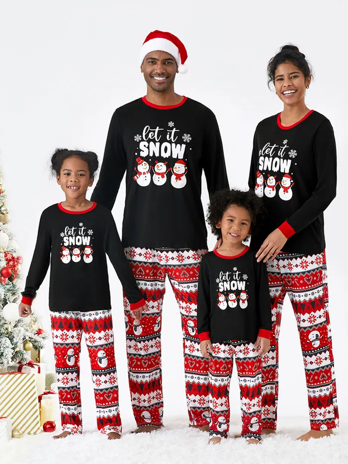 Navidad Looks familiares Manga larga Conjuntos combinados para familia Pijamas (Flame Resistant)