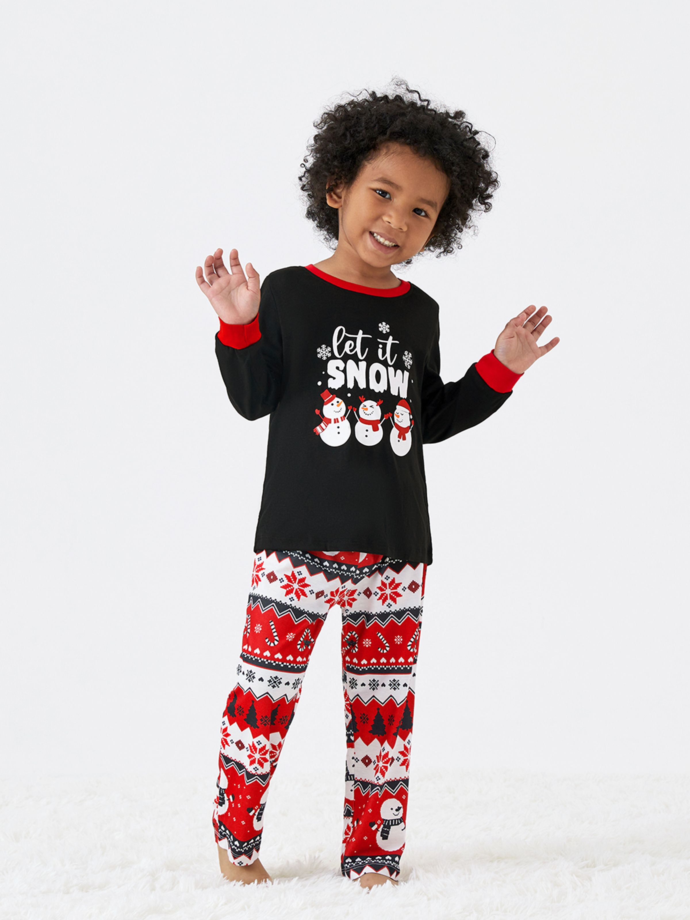 

Christmas Family Pajamas Set - Polyester Spandex Blend, 2-Piece, Casual, Opaque, Matching Outfits