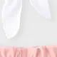 2pcs Kid Girl Tie Knot Sleeveless Tee and Elasticized Paperbag Shorts Set PinkyWhite