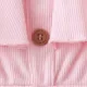 Toddler Girl Button Design Flounce Belted Solid Color Cami Romper Light Pink