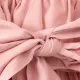 100% Cotton Baby Girl Green Lapel Single Breasted Long-sleeve Layered Ruffle Dress Pink