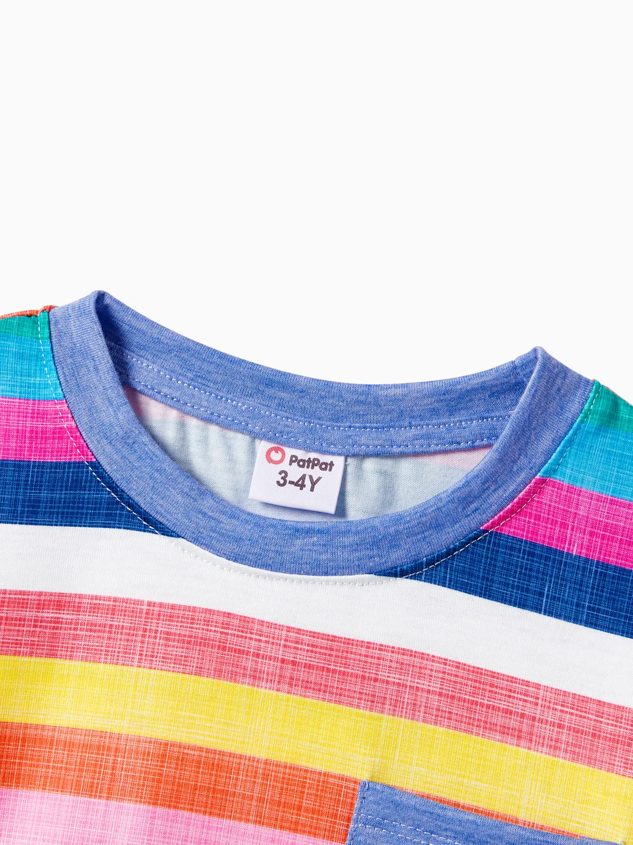 Boy - Family Matching Multi-Color Stripe T-shirt and Ruffle Hem Button Strap Dress Sets - COLOREDSTRIPES - image 17