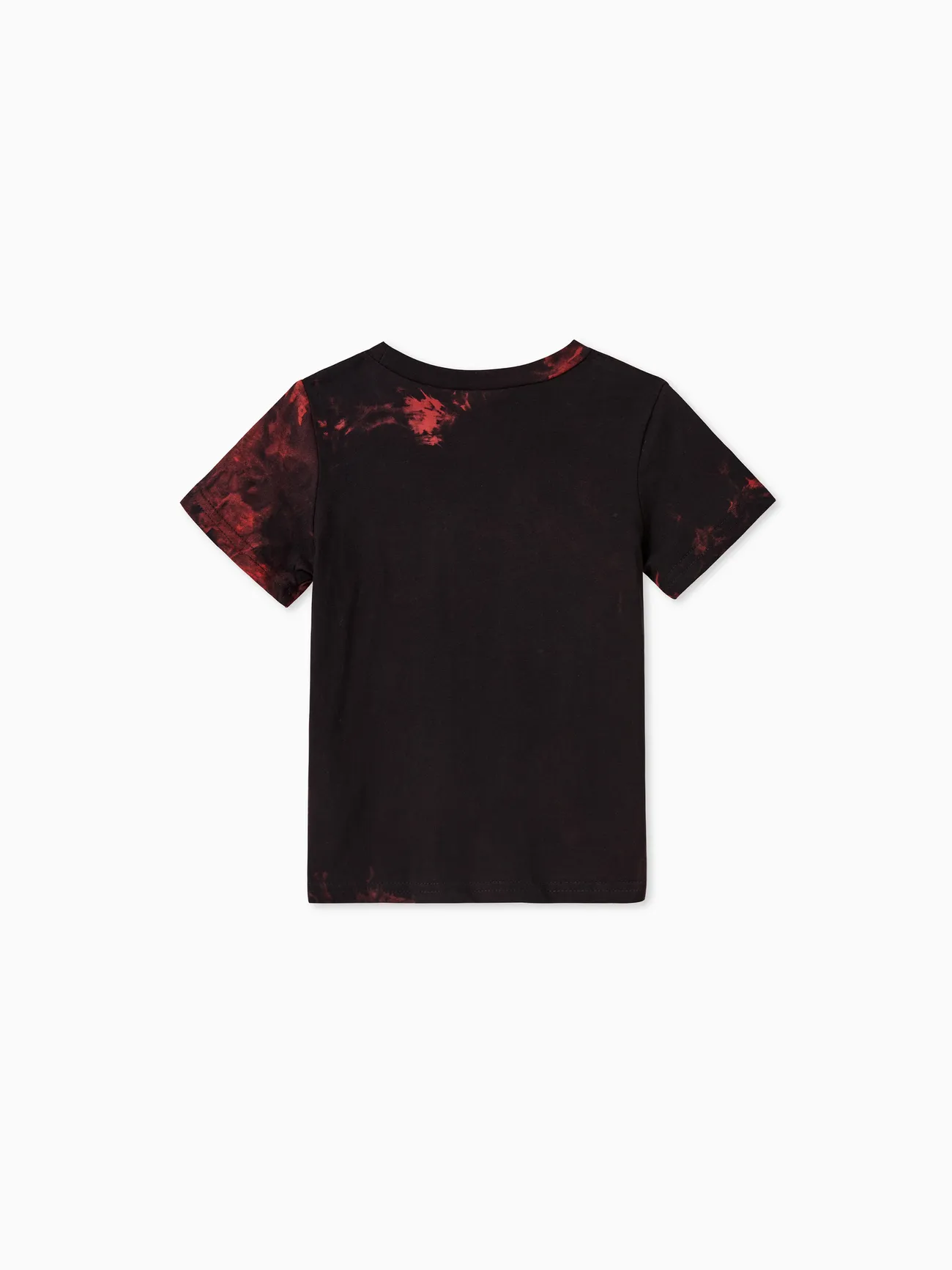 Boy - Family Tie-Dyed Cotton Casual Romper with Snaps - redblack - image 20
