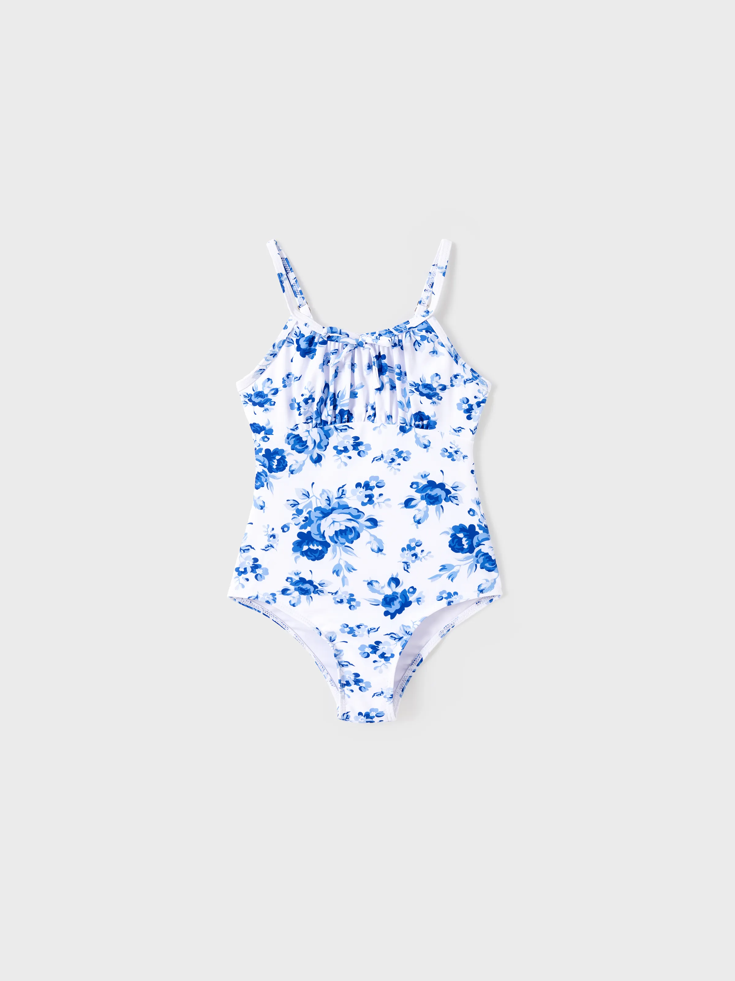 

Family Matching Color Block Drawstring Swim Trunks or Floral Ruched One-Piece Swimsuit