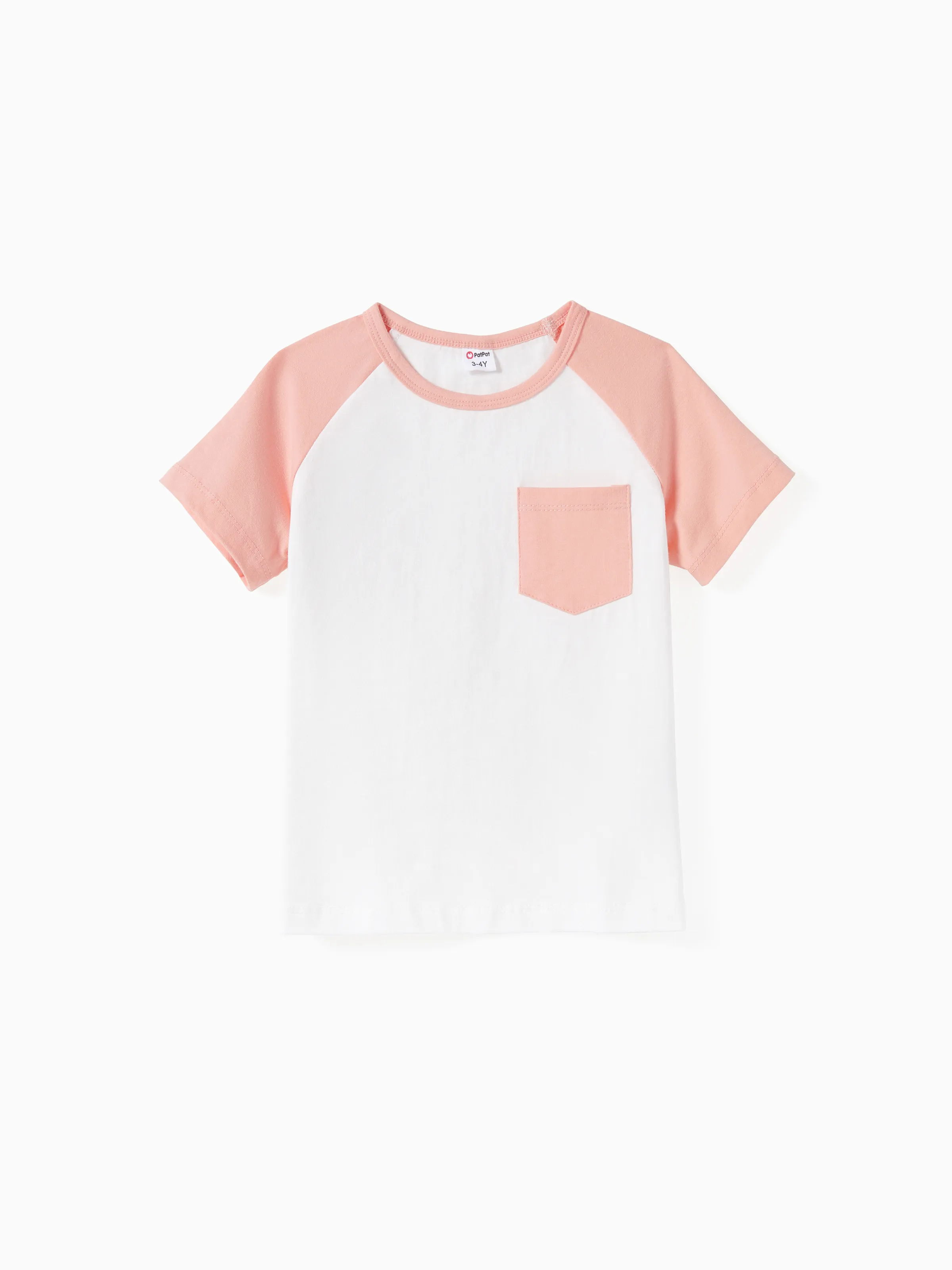 

Family Matching Solid Color/ Raglan Sleeves Tee and Pink Cami Embroidered Tulle Strap Dress Sets