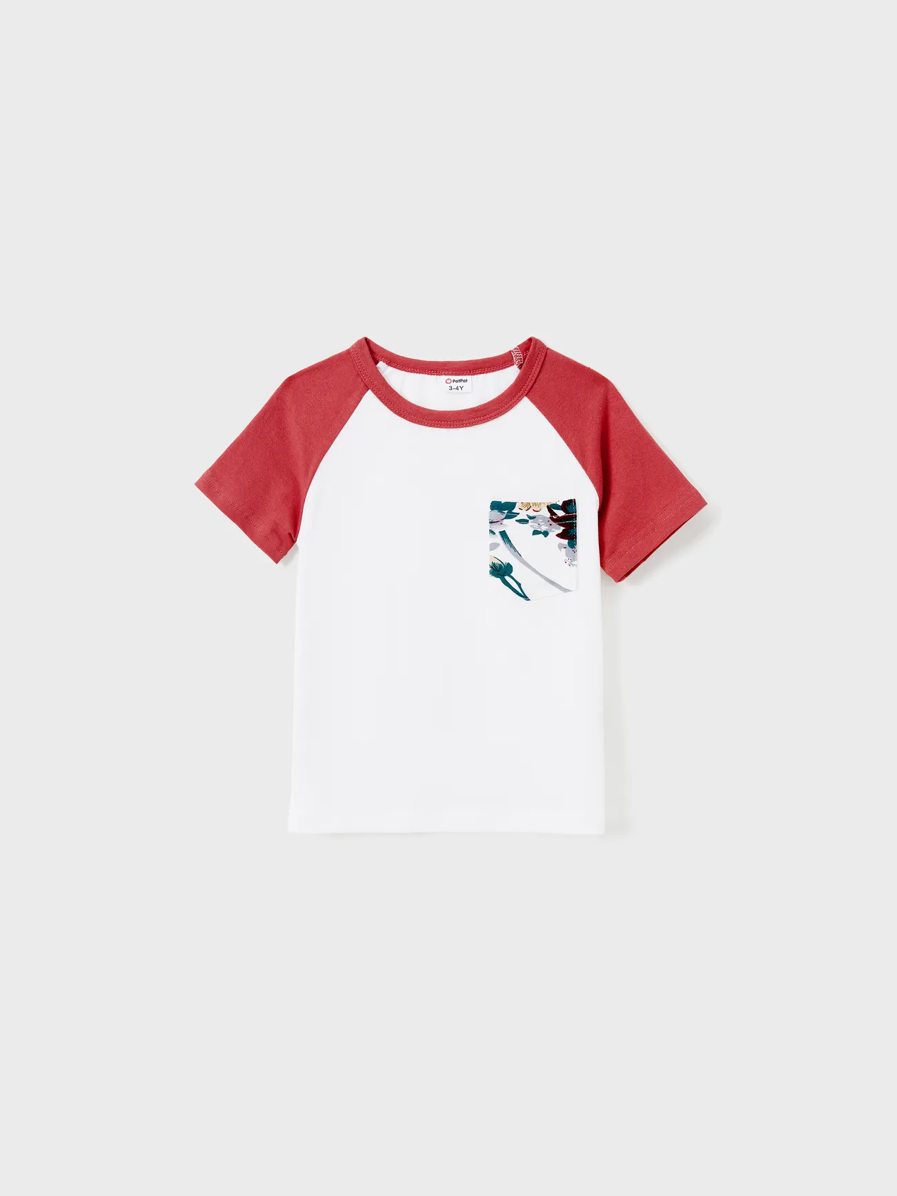 Boy - Family Matching All Over Floral Print Spaghetti Strap Dresses and Colorblock Short-sleeve T-shirts Sets - White - image 15