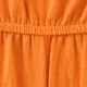 Toddler Girl Bowknot Design Stripe/Floral Print/Orange Cami Romper Orange