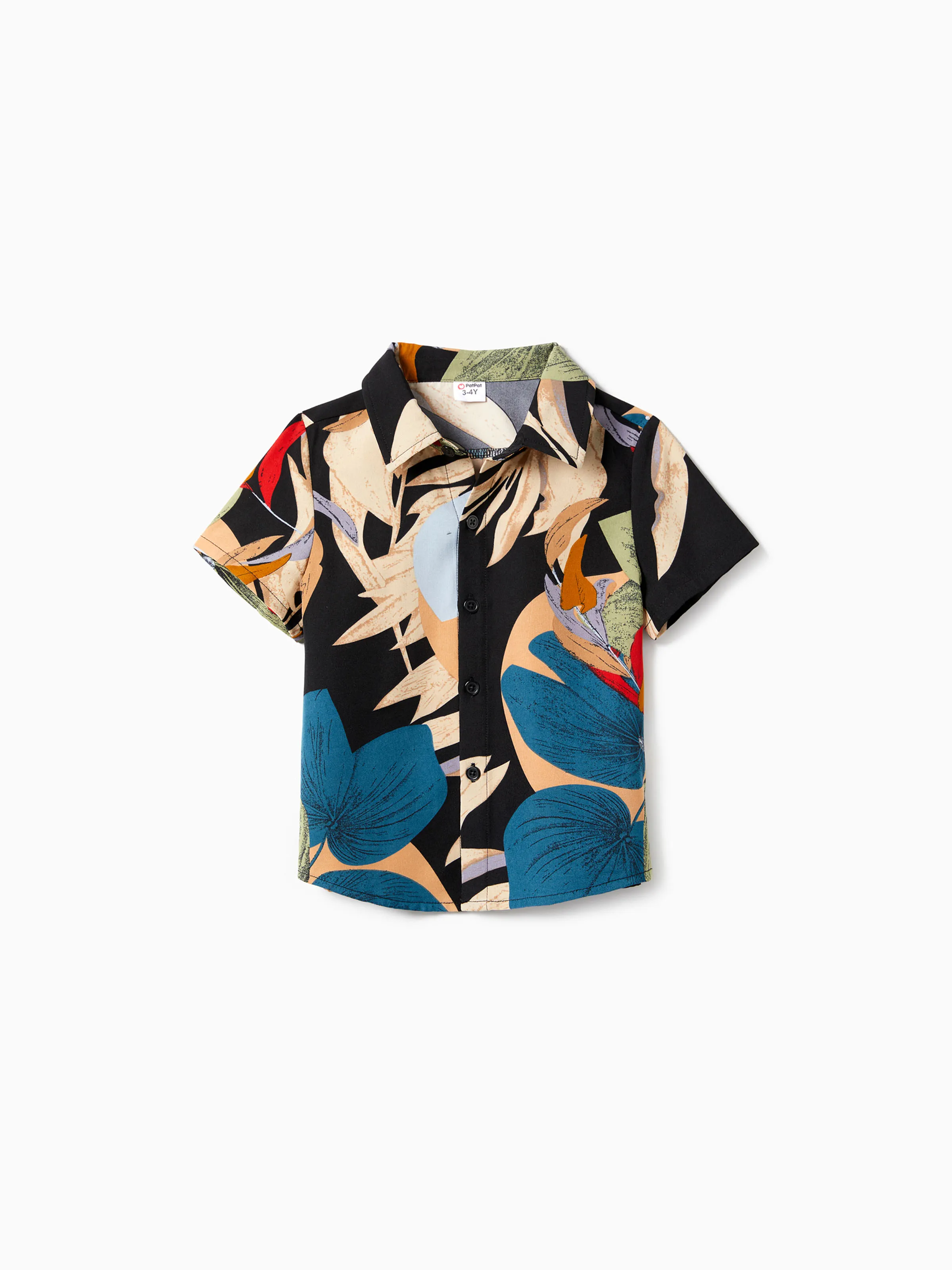 

Family Matching Beach Shirt and Floral Chiffon Wrap Bottom Strap Dress Sets