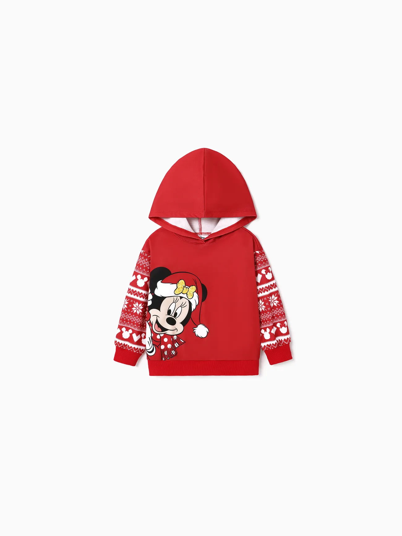 

Disney Mickey and Friends Family Matching Christmas Character Print Long-sleeve Hooded Top